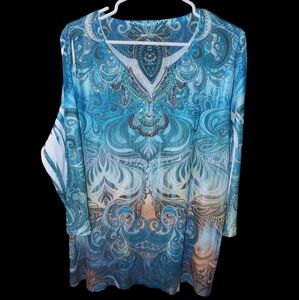 Style & Co 2X Blue Top